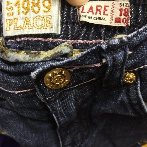Children's Place 18 mo Butterfly Flower Jeans CUTE - Picture 8 of 10